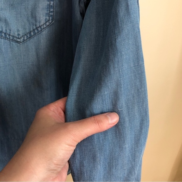 Split Back Denim Button Down - Picture 9 of 9